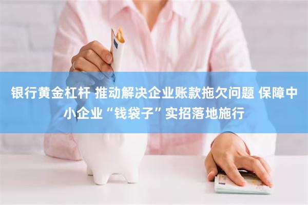银行黄金杠杆 推动解决企业账款拖欠问题 保障中小企业“钱袋子