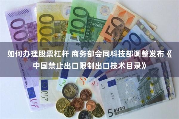 如何办理股票杠杆 商务部会同科技部调整发布《中国禁止出口限制出口技术目录》