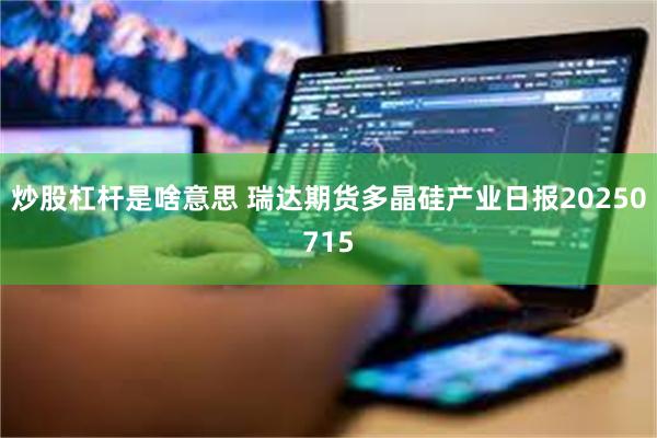 炒股杠杆是啥意思 瑞达期货多晶硅产业日报20250715