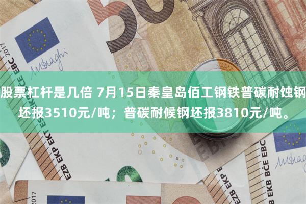 股票杠杆是几倍 7月15日秦皇岛佰工钢铁普碳耐蚀钢坯报3510元/吨；普碳耐候钢坯报3810元/吨。