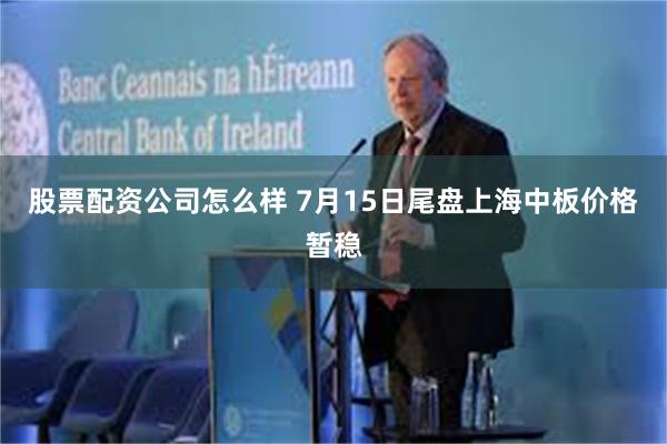 股票配资公司怎么样 7月15日尾盘上海中板价格暂稳