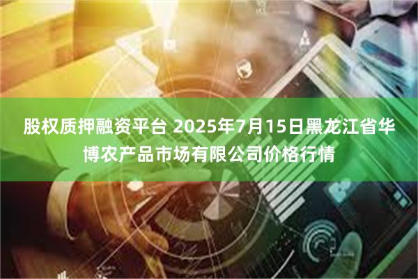 股权质押融资平台 2025年7月15日黑龙江省华博农产品市场有限公司价格行情
