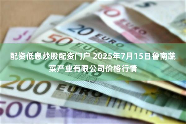 配资低息炒股配资门户 2025年7月15日鲁南蔬菜产业有限公司价格行情
