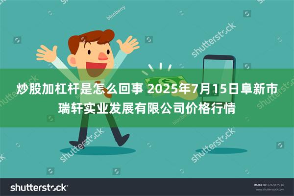 炒股加杠杆是怎么回事 2025年7月15日阜新市瑞轩实业发展有限公司价格行情