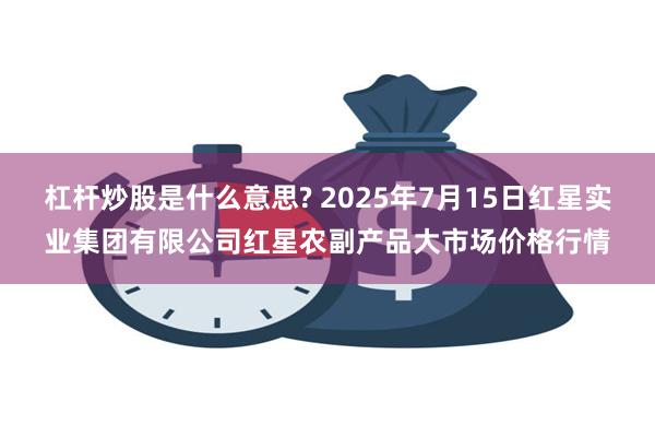 杠杆炒股是什么意思? 2025年7月15日红星实业集团有限公司红星农副产品大市场价格行情