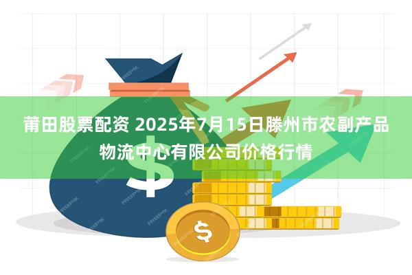 莆田股票配资 2025年7月15日滕州市农副产品物流中心有限公司价格行情