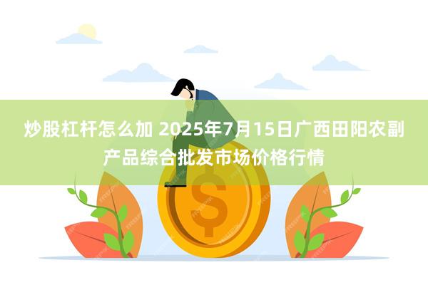 炒股杠杆怎么加 2025年7月15日广西田阳农副产品综合批发市场价格行情