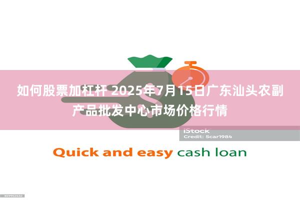 如何股票加杠杆 2025年7月15日广东汕头农副产品批发中心市场价格行情