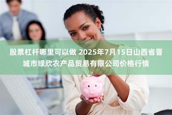股票杠杆哪里可以做 2025年7月15日山西省晋城市绿欣农产品贸易有限公司价格行情