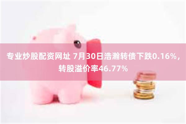 专业炒股配资网址 7月30日浩瀚转债下跌0.16%，转股溢价率46.77%