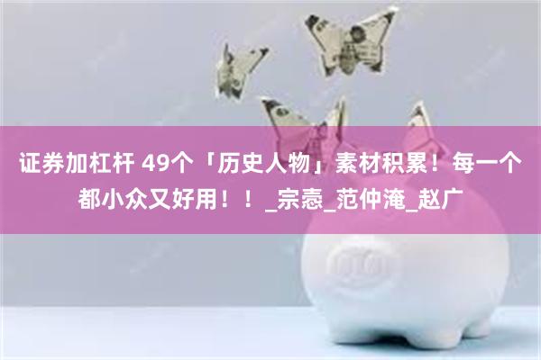 证券加杠杆 49个「历史人物」素材积累！每一个都小众又好用！！_宗悫_范仲淹_赵广
