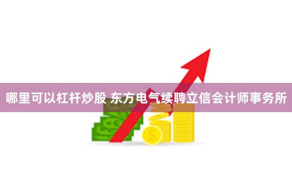 哪里可以杠杆炒股 东方电气续聘立信会计师事务所