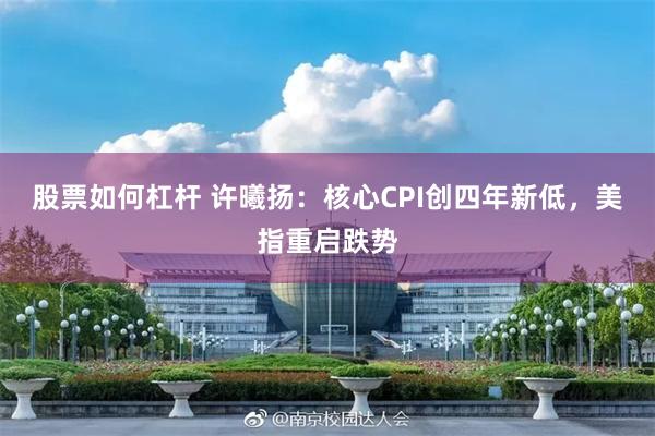 股票如何杠杆 许曦扬：核心CPI创四年新低，美指重启跌势