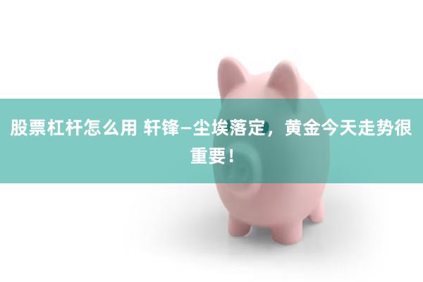 股票杠杆怎么用 轩锋—尘埃落定，黄金今天走势很重要！