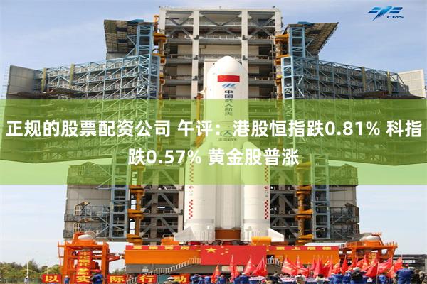 正规的股票配资公司 午评：港股恒指跌0.81% 科指跌0.57% 黄金股普涨
