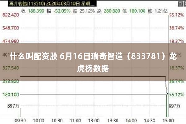 什么叫配资股 6月16日瑞奇智造（833781）龙虎榜数据