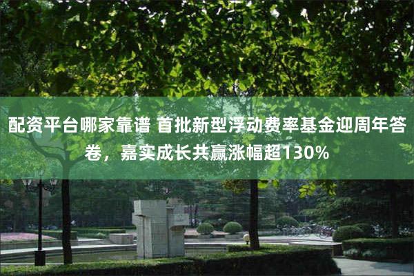 配资平台哪家靠谱 首批新型浮动费率基金迎周年答卷，嘉实成长共赢涨幅超130%