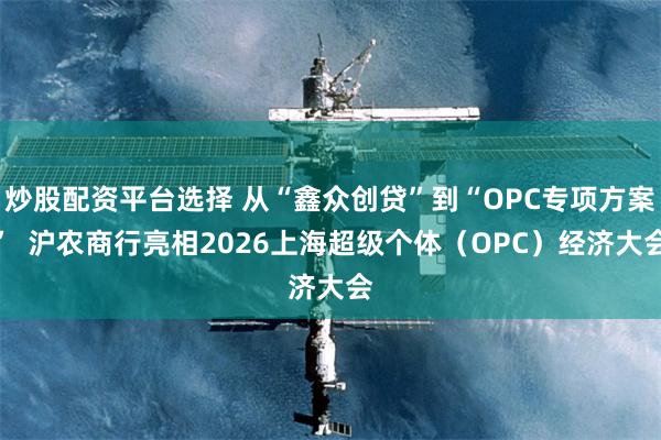 炒股配资平台选择 从“鑫众创贷”到“OPC专项方案”  沪农商行亮相2026上海超级个体（OPC）经济大会