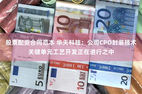 股票配资合同范本 华天科技：公司CPO封装技术关键单元工艺开发正在进行之中