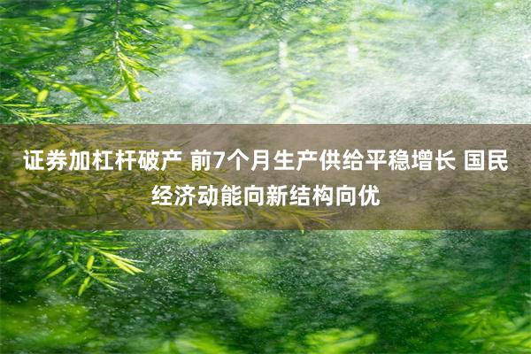 证券加杠杆破产 前7个月生产供给平稳增长 国民经济动能向新结构向优