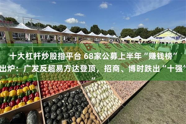 十大杠杆炒股指平台 68家公募上半年“赚钱榜”出炉：广发反超易方达登顶，招商、博时跌出“十强”
