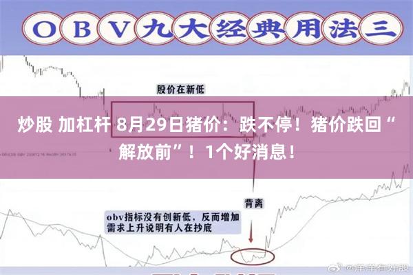 炒股 加杠杆 8月29日猪价：跌不停！猪价跌回“解放前”！1个好消息！