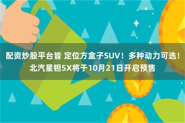 配资炒股平台皆 定位方盒子SUV！多种动力可选！北汽星钽5X将于10月21日开启预售